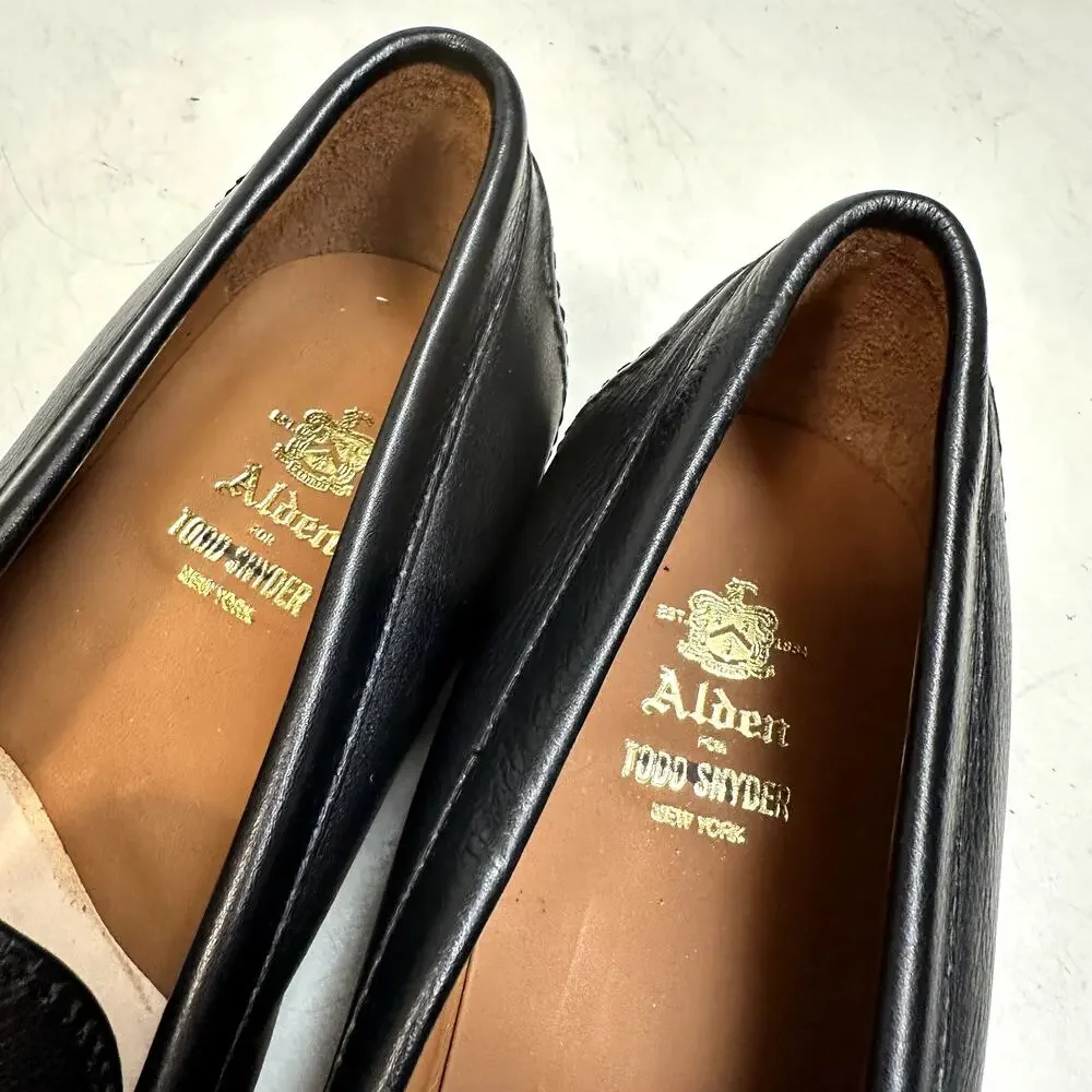 NWOT Todd Snyder x Alden Flex Welt Penny Loafer Black Calf Made in USA 10 D
